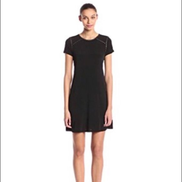 Calvin Klein Black Gold Studded Shift Dress Size 8 - Picture 1 of 8